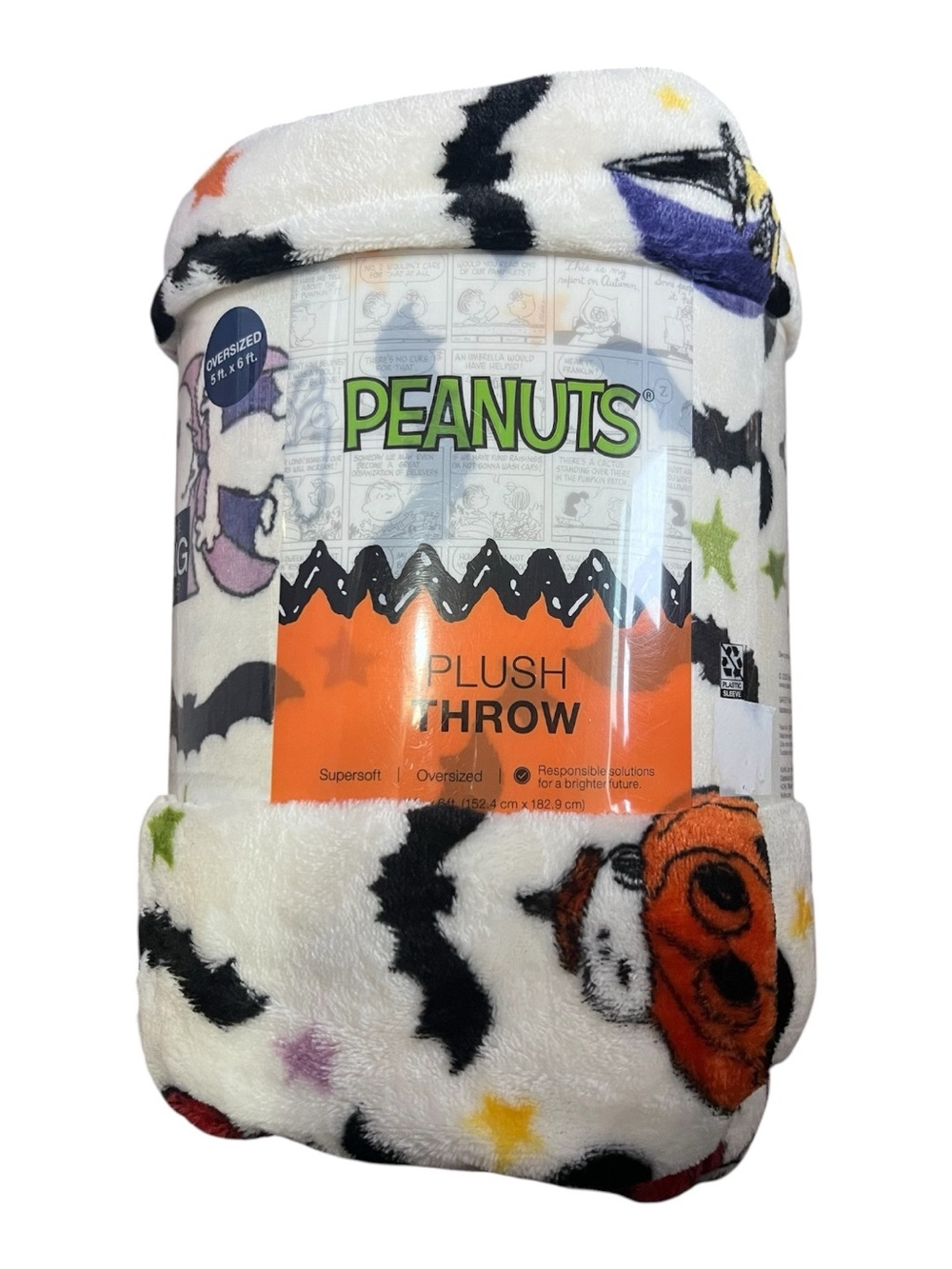 Peanuts Halloween Oversized Plush Throw Blanket – 5 x 6 Ft